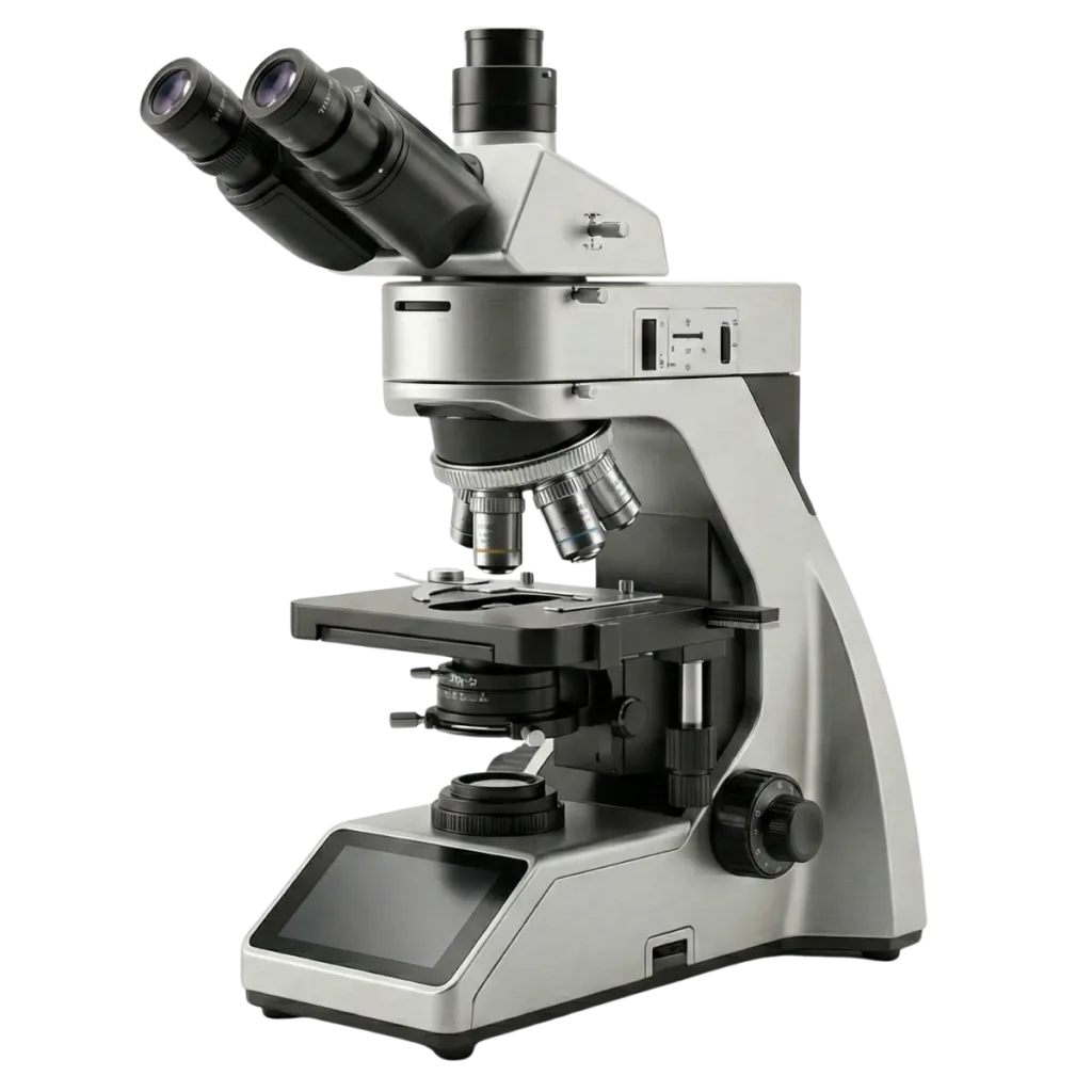 High-resolution laboratory microscope used for peptide research at InLab Peptides